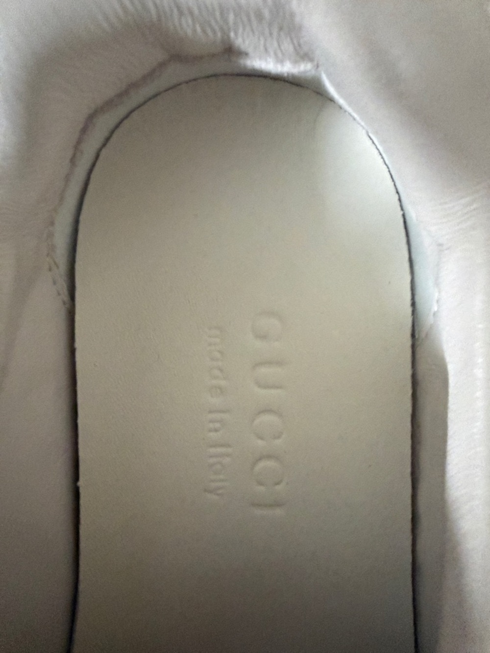 Gucci G75 Women’s Cream & Off-White Low-Top Leather Mesh Sneaker - Picture 7 of 15